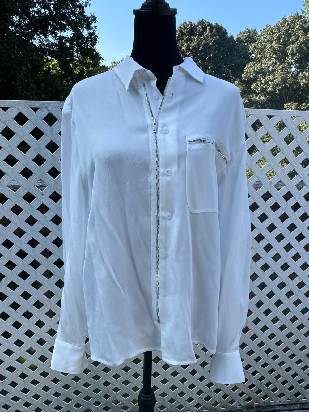Reiss Button Down Zipper Top
